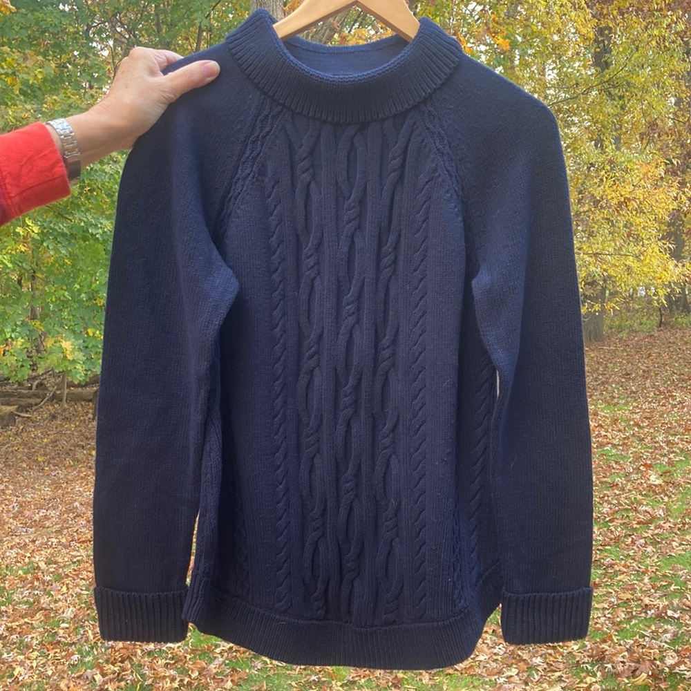 Navy Talbots cable sweater
